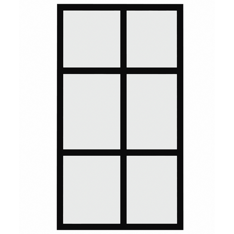Façade cadre aluminium noir vitrée larg. 40cm x H71cm