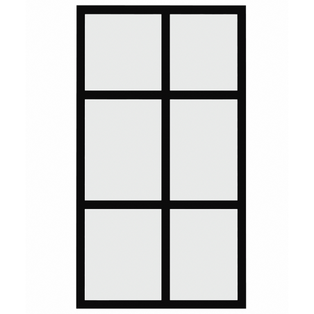 Façade cadre aluminium noir vitrée larg. 40cm x H71cm