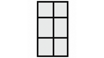 Façade cadre aluminium noir vitrée larg. 40cm x H71cm