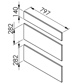 Meuble bas Epure 3 tiroirs larg. 80cm x H71.5cm