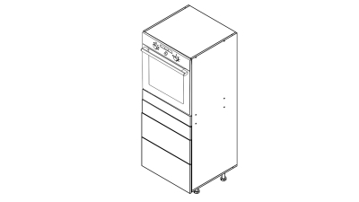 Colonne Epure 1 four - 3 tiroirs larg. 60cm x H142.6cm