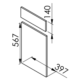 Colonne Epure 2 portes - 1 porte+tiroir larg. 40cm x H213.8cm