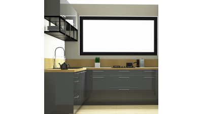 Meuble bas gris brillant larg. 20cm x H71.5cm