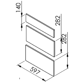Meuble bas Perla 3 tiroirs larg. 60cm x H71.5cm