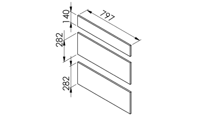 Meuble bas Perla 3 tiroirs larg. 80cm x H71.5cm