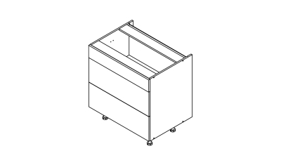 Meuble bas Perla 3 tiroirs larg. 80cm x H71.5cm