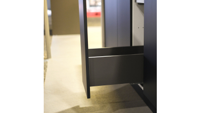 Meuble bas gris brillant coulissant larg. 20cm x H71.5cm