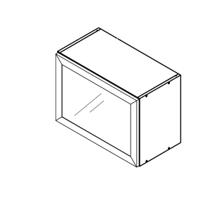 Meuble haut Alu vitré larg. 60cm x H42.8cm
