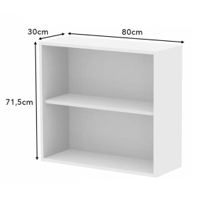 Meuble haut alu noir vitré larg. 80cm x H71.5cm