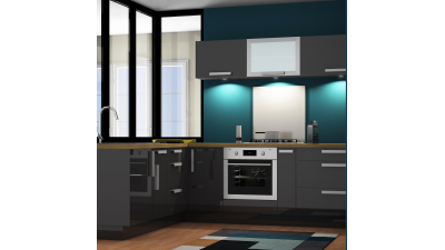 Meuble haut gris brillant larg. 80cm x H42.8cm