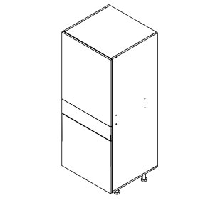 Colonne grise brillante 1 porte - 1 porte+tiroir larg. 60cm x H142.6cm