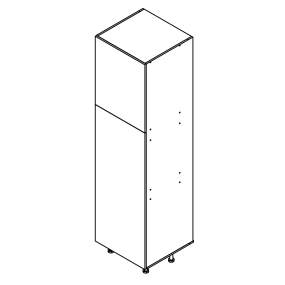 Colonne de cuisine grise brillante 2 portes L60cm x H213.8cm