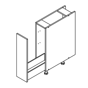 Meuble bas chene clair coulissant larg. 20cm x H71.5cm