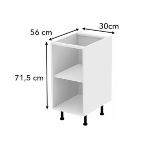 Meuble bas chene clair coulissant larg. 30cm x H71.5cm
