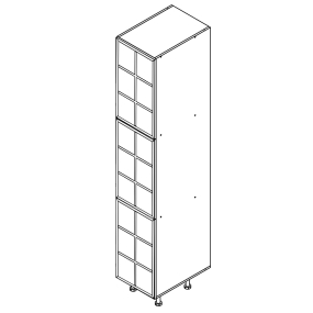 Colonne de cuisine alu noir vitré larg. 40cm x H213.8cm