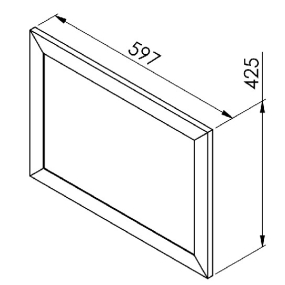 Meuble haut Alu vitré larg. 60cm x H42.8cm