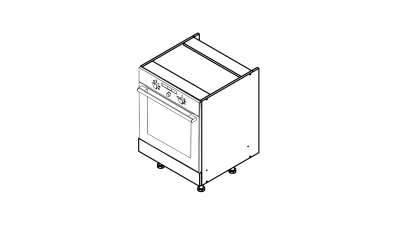 Meuble bas four chene clair larg. 60cm x H71.5cm