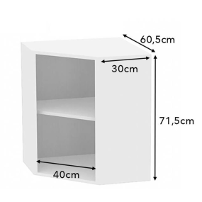 Meuble haut d'angle 45° chene clair larg. 40cm x H71.5cm