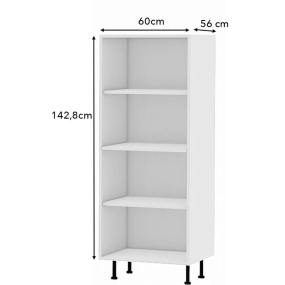 Colonne chene clair 1 porte-1 four larg. 60cm x H142.6cm