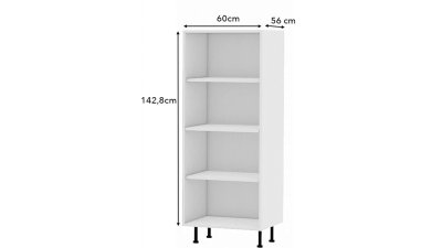 Colonne chene clair 1 porte-1 four larg. 60cm x H142.6cm