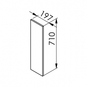 Façade bleu mat larg. 20cm x H71cm