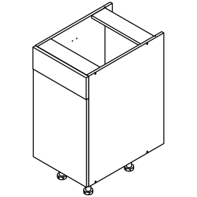 Meuble bas bleu mat Porte + Tiroir larg. 40cm x H71.5cm