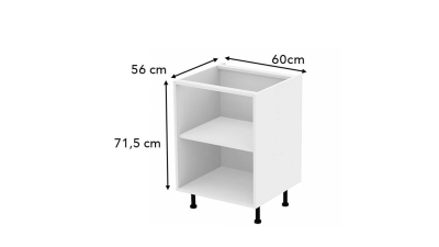 Meuble bas bleu mat 3 tiroirs larg. 60cm x H71.5cm