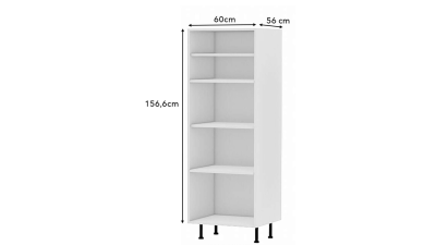 Colonne bleu mat 1 porte relevante alu vitrée - 1 four - 1 tiroir larg. 60cm x H156.6cm