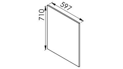 Colonne bleu mat 2 portes - 3 tiroirs larg. 60cm x H213.8cm