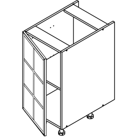 Meuble bas alu noir vitré larg. 40cm x H71.5cm