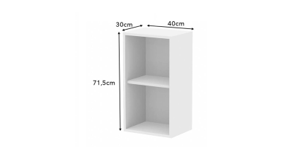 Meuble haut alu noir vitré larg. 40cm x H71.5cm