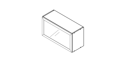Meuble haut alu vitré larg. 80cm x H42.8cm