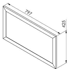 Meuble haut alu vitré larg. 80cm x H42.8cm