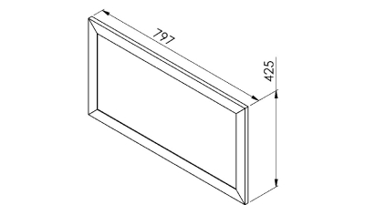Meuble haut alu vitré larg. 80cm x H42.8cm