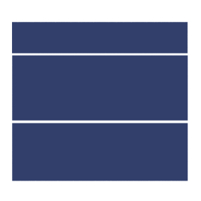 Façade bleu mat 3 Tiroirs larg. 80cm x H71cm