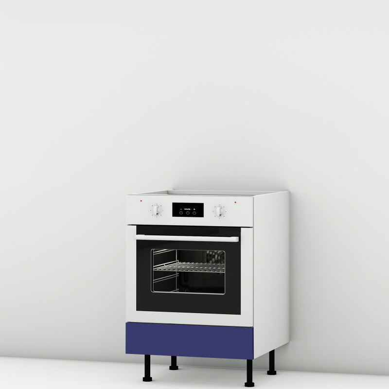 Meuble bas four bleu mat larg. 60cm x H71.5cm