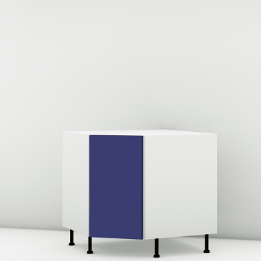 Meuble bas d'angle 45° bleu mat larg. 40cm x H71.5cm