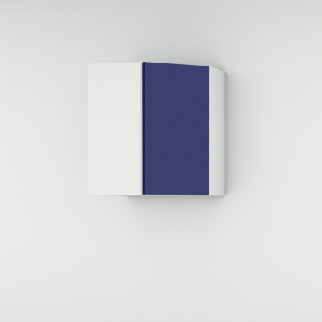 Meuble haut d'angle 45° bleu mat larg. 40cm x H71.5cm