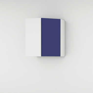 Meuble haut d'angle 45° bleu mat larg. 40cm x H71.5cm
