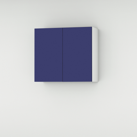Meuble haut bleu mat 2 portes larg. 80cm x H71.5cm