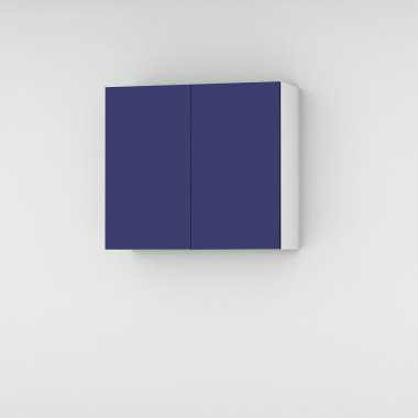 Meuble haut bleu mat 2 portes larg. 80cm x H71.5cm