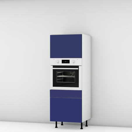 Colonne bleu mat 1 porte ouvrante - 1 four - 1 tiroir larg. 60cm x H156.6cm