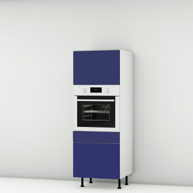 Colonne bleu mat 1 porte ouvrante - 1 four - 1 tiroir larg. 60cm x H156.6cm