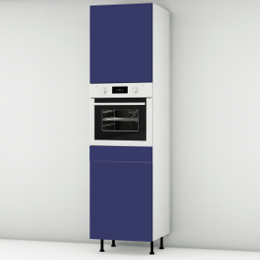 Colonne bleu mat 2 portes - 1 four larg. 60cm x H213.8cm