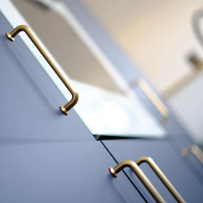 Meuble bas sous évier bleu mat larg. 60cm x H71.5cm