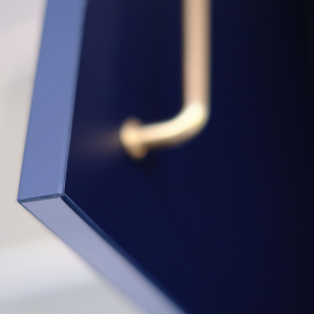 Meuble bas d'angle sous évier bleu mat 1 porte 40cm larg. 100cm x H71.5cm