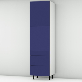 Colonne bleu mat 2 portes - 3 tiroirs larg. 60cm x H213.8cm