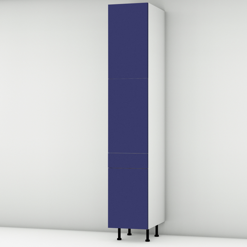 Colonne bleu mat 2 portes - 1 porte+tiroir larg. 40cm x H213.8cm