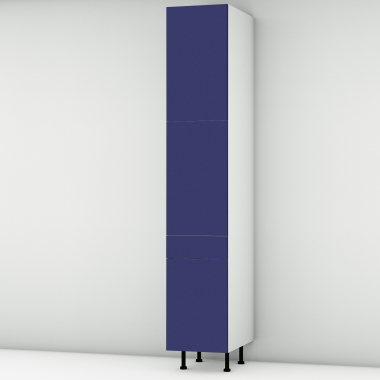 Colonne bleu mat 2 portes - 1 porte+tiroir larg. 40cm x H213.8cm