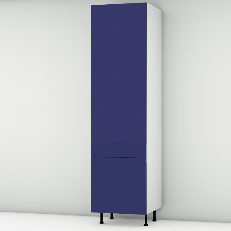Colonne bleu mat 1 porte - 1 porte+tiroir larg. 60cm x H213.8cm